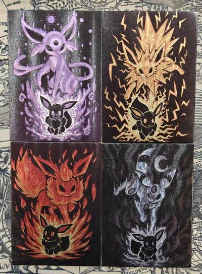 龙虎卡牌六四场 （无佣金，周六结拍，欢迎送拍） - 粗闪4张 宝可梦