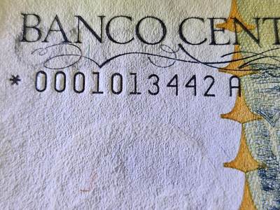 11月23号晚上8点 外国纸币自动截拍第63场 - 0001 补号券 第一个号码 巴西1985年100000克鲁塞罗 签名23 原版新品