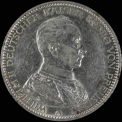 【雨安】【直播拍卖】【世界币章115期-裸币】2025-11-21 周五 19:30 保真 - [裸币德国] Germany 德国 帝国 普鲁士 5马克 (1913-1914) 军装 1914年