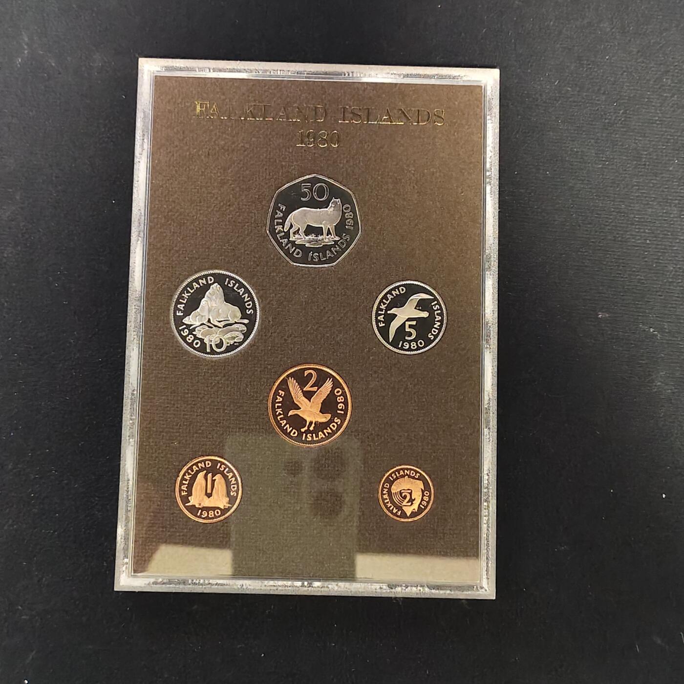 【全场包邮】纯粹捡漏拍479场（免费代拍第16场） 福克兰群岛1980年官方精制套币-无封套