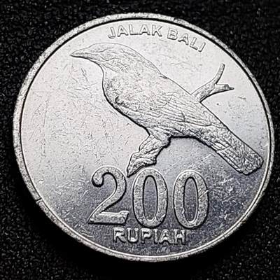 泉币菌-第134场-精品福利场 - 巴厘凝视鸟 印度尼西亚 200卢比铝制硬币 25毫米2.38克