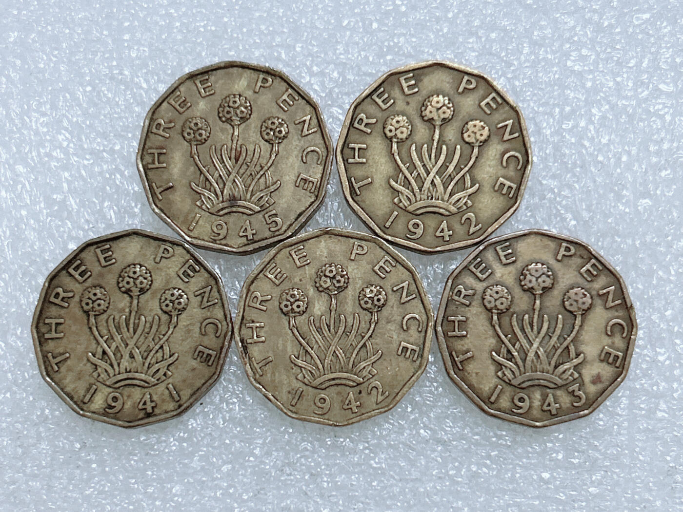 第一海外回流一元起拍收藏 散集专场  第270期 英国乔六3便士铜币 5枚