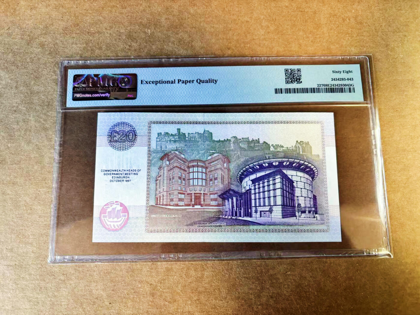 【Blue Auction】世界纸币精拍第753期——18级TOP拍卖/信誉/品质/专业/高效💫 苏格兰 1997年20镑 PMG68EPQ 高分 纪念钞