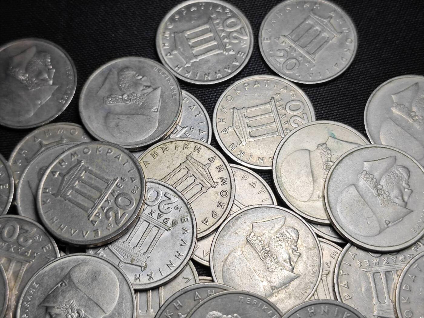 KK钱币收藏小铺 （套币 好品/批量散币 银币）专场  2月预留时间 周末发货  希腊20德拉克马一组71枚