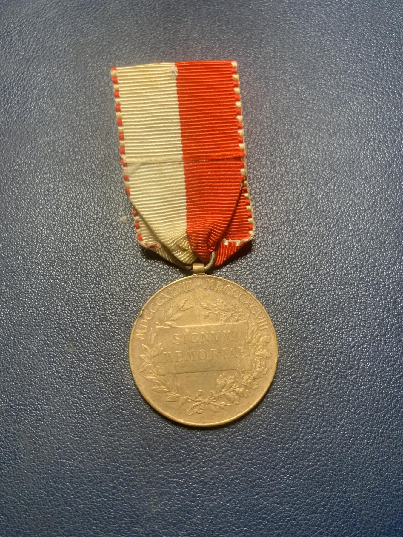 11月23日一战德章小拍场 奥匈帝国弗朗茨约瑟夫登基50周年奖章，精铜制