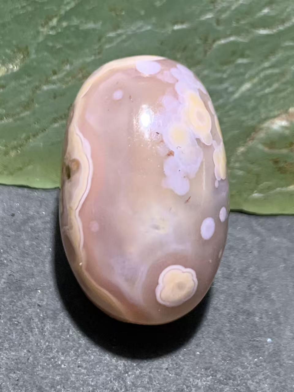 精美冰粉冻料天眼纹战国红玛瑙随形桶珠一颗