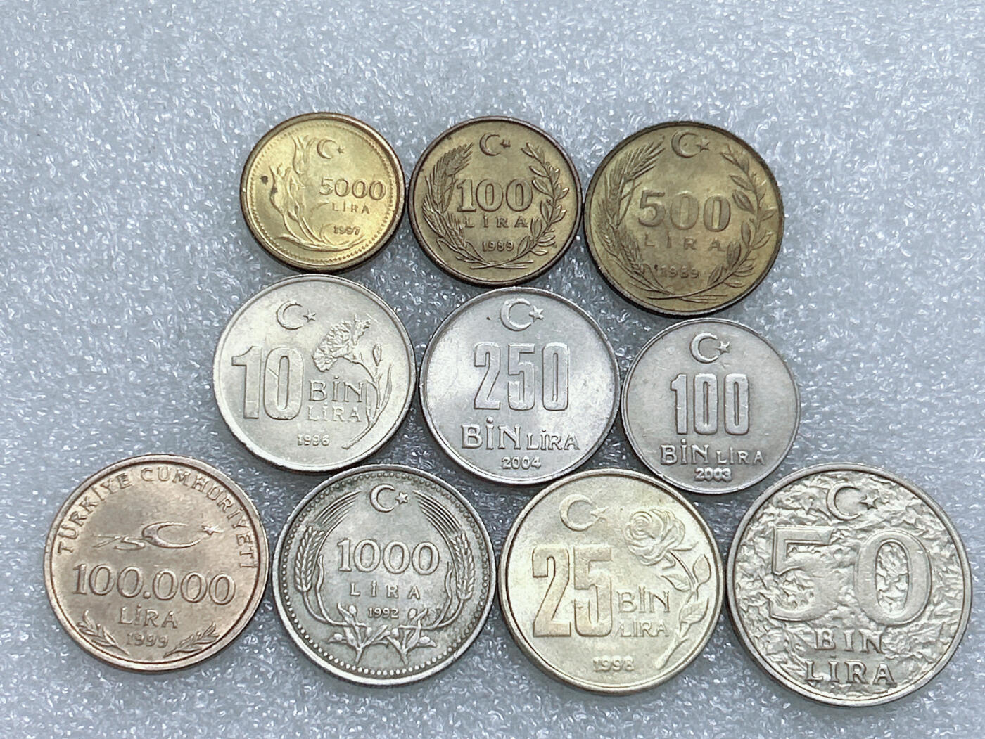第一海外回流一元起拍收藏 散集专场  第270期 土耳其不同面值硬币 10枚 原光好品