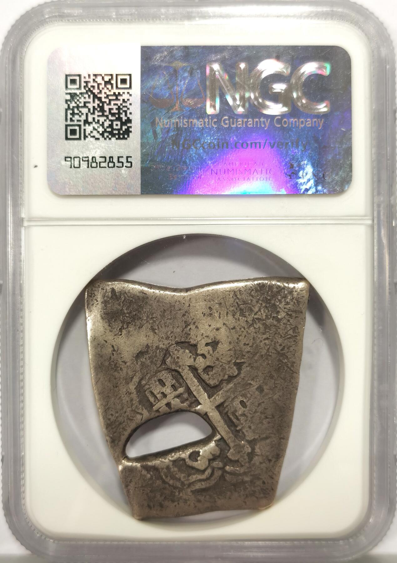 博洋堂世界钱币拍卖第147期（全场包邮） NGC VG10 墨西哥1701-33年菲利普五世时期8里亚尔Cob大银币，26.05g，稀少品种，入盒难