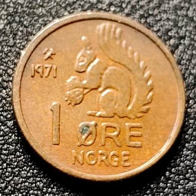 泉币菌-第134场-精品福利场 - 小松鼠 挪威1欧尔青铜小硬币 1971年16.0毫米2.0克