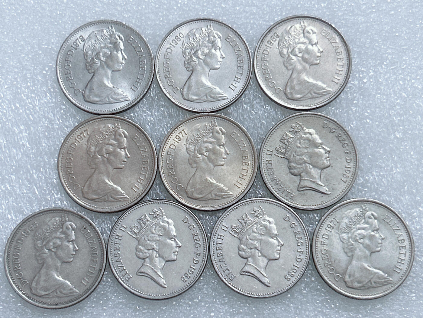 第一海外回流一元起拍收藏 散集专场  第270期 英国5便士硬币10枚 大版 原光好品