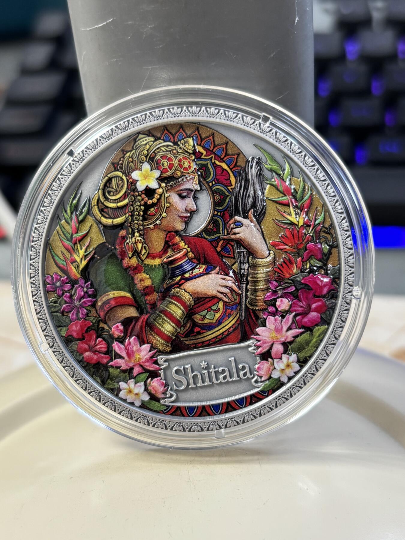 第182期拍卖 加纳2022年健康女神系列6希塔拉彩色纪念银币，999银，50克，发行500枚