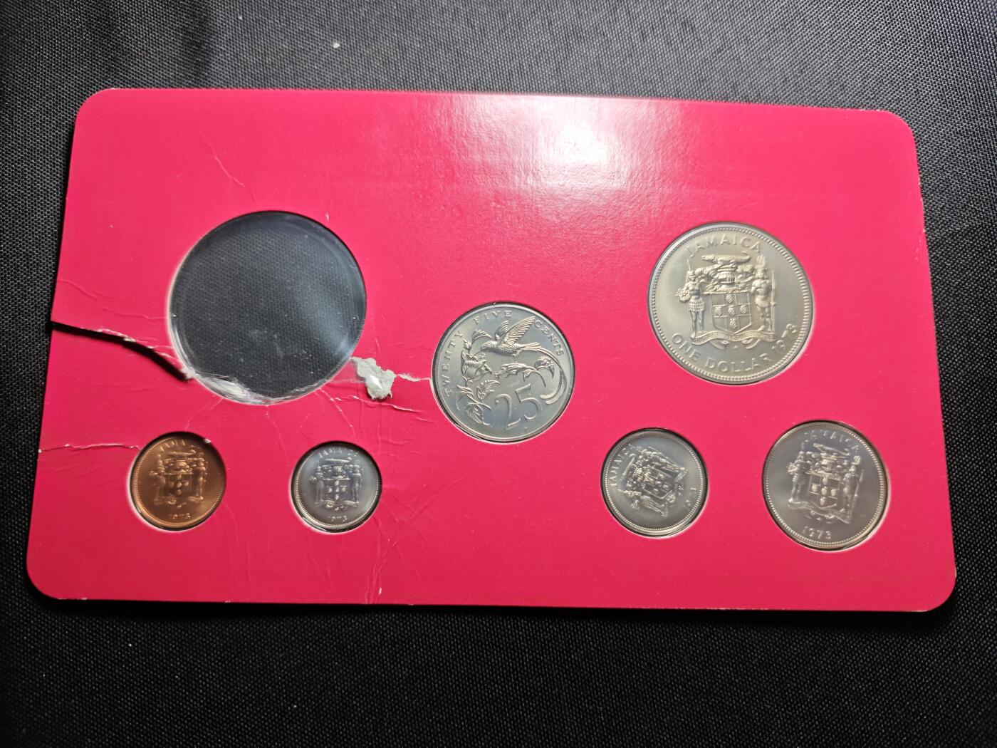 KK钱币收藏小铺 （套币 好品/批量散币 银币）专场  2月预留时间 周末发货  1973牙买加大小面值清年铜镍一套 精制币