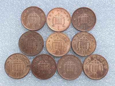 第一海外回流一元起拍收藏 散集专场  第270期 - 英国1便士硬币 10枚 高冠女王版