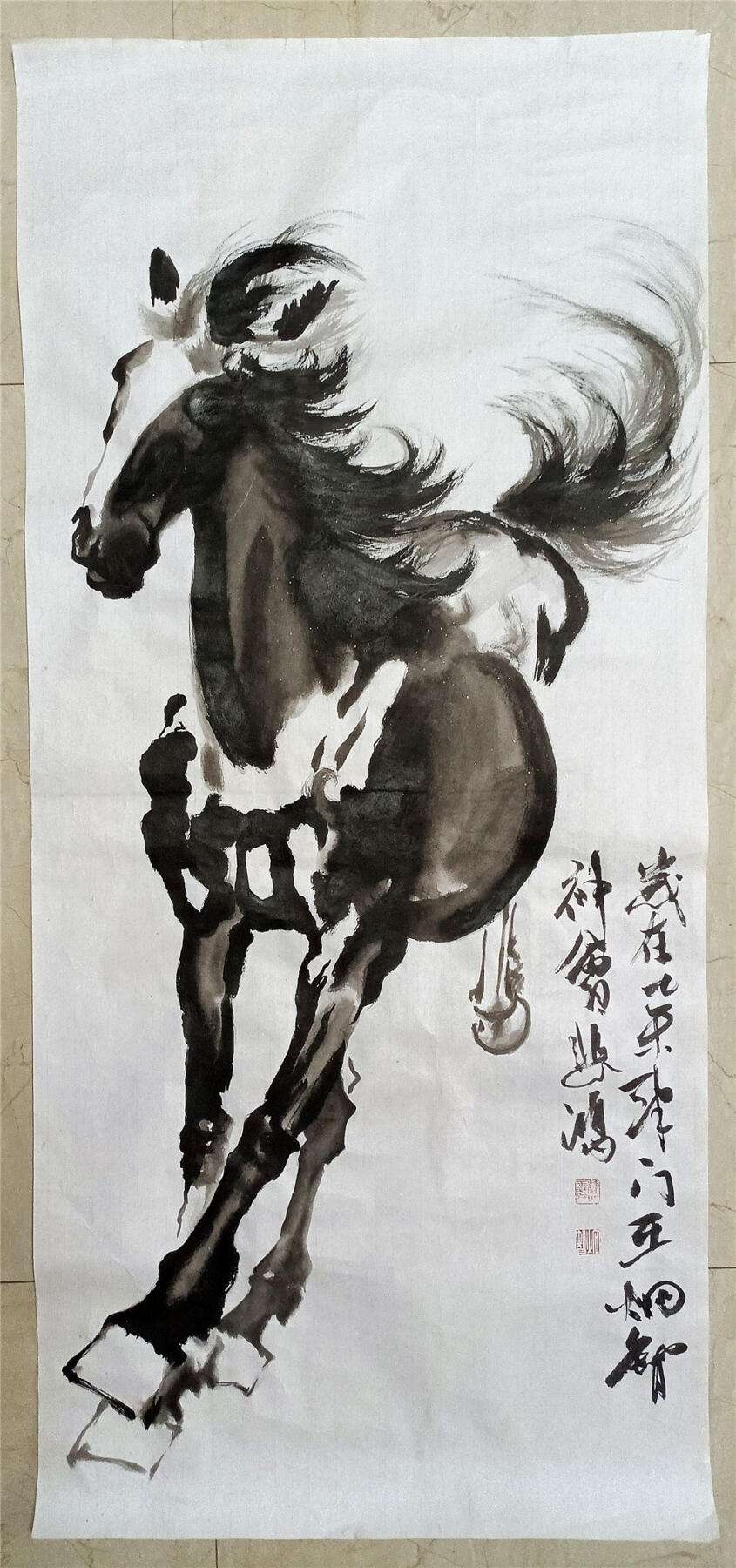 10、王炯智国画软片神会悲鸿马131×60【301】