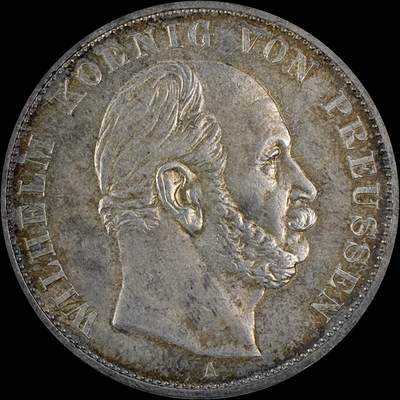 【雨安】【直播拍卖】【世界币章115期-裸币】2025-11-21 周五 19:30 保真 - [裸币德国] Germany 德国 德意志 1泰勒 Prussia普鲁士 Thun.272 KM#0500 (1871) 威廉一世.普法战争 1871年