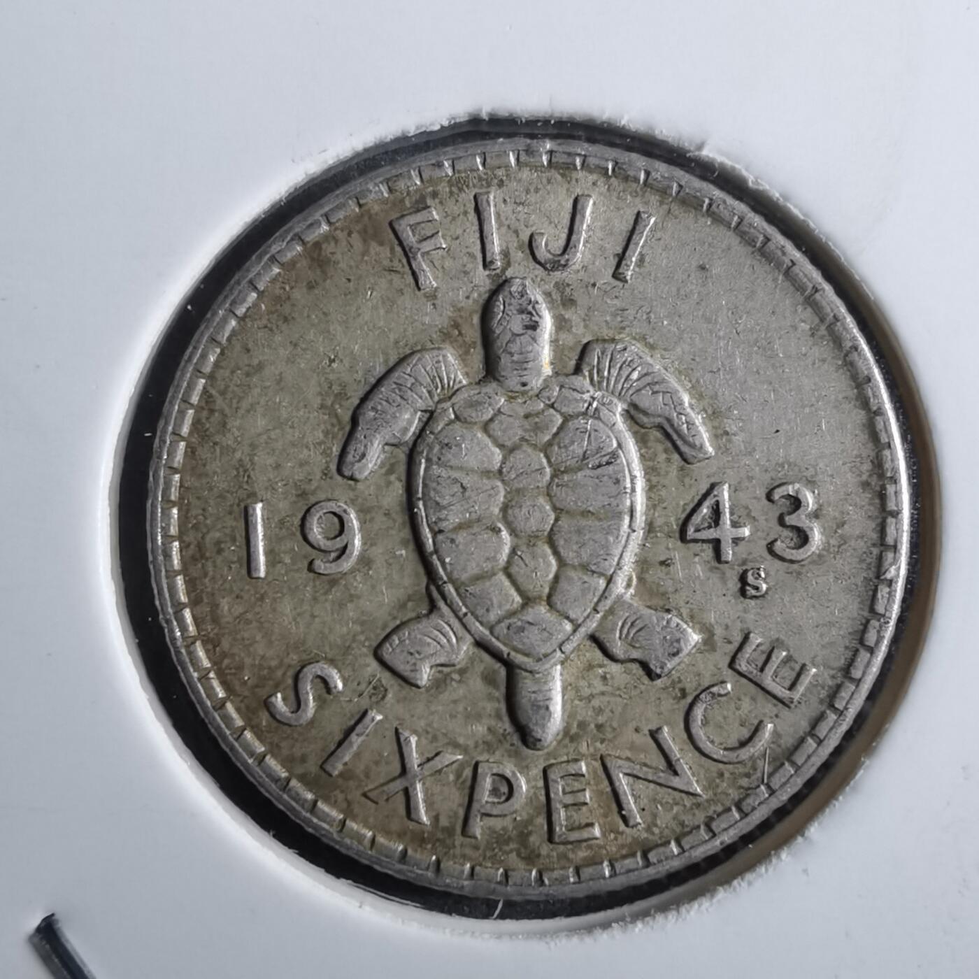 沼泽如烟--第910场 斐济1943年6便士银币