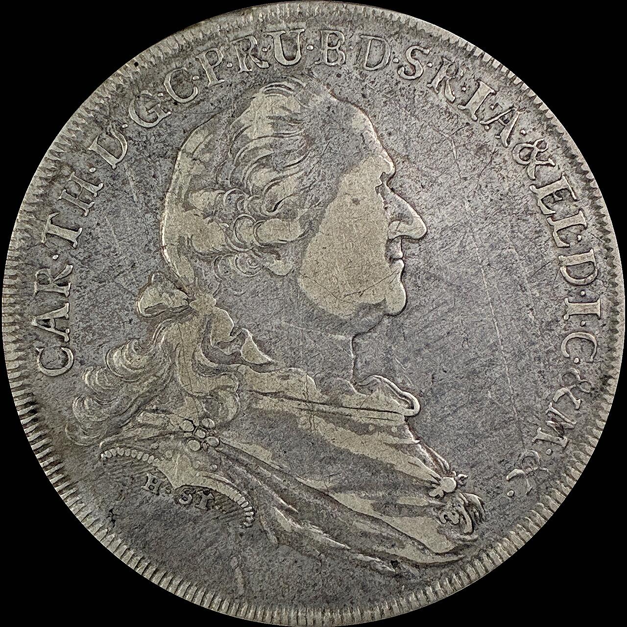 【雨安】【直播拍卖】【世界币章115期-裸币】2025-11-21 周五 19:30 保真 [裸币德国] Germany 德国 德意志 1泰勒 Bavaria巴伐利亚 卡尔·特奥多尔.圣母抱婴 版式1 1778年