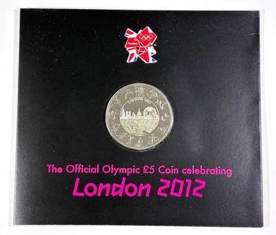 【雨安】【直播拍卖】【世界币章115期-裸币】2025-11-21 周五 19:30 保真 - [现代钱币] Great Britain 英国 5镑 2012年 伦敦奥运