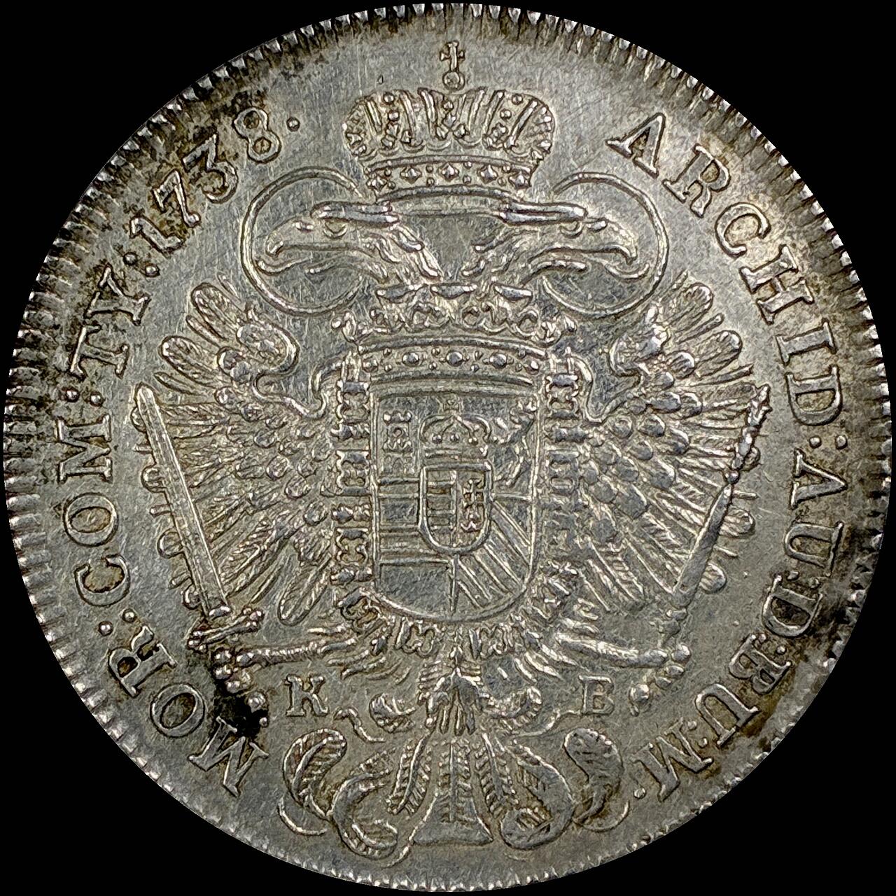 【雨安】【直播拍卖】【世界币章115期-裸币】2025-11-21 周五 19:30 保真 [裸币各国] Hungary Hungary 匈牙利 1/2泰勒 KM#0313 (1733-1740) 查理六世 1738年