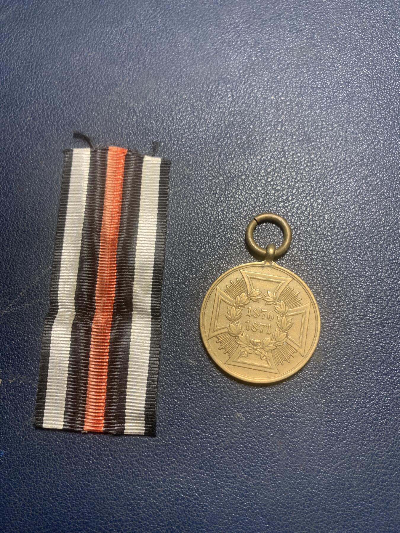 11月23日一战德章小拍场 普鲁士普法战争奖章，带边铭