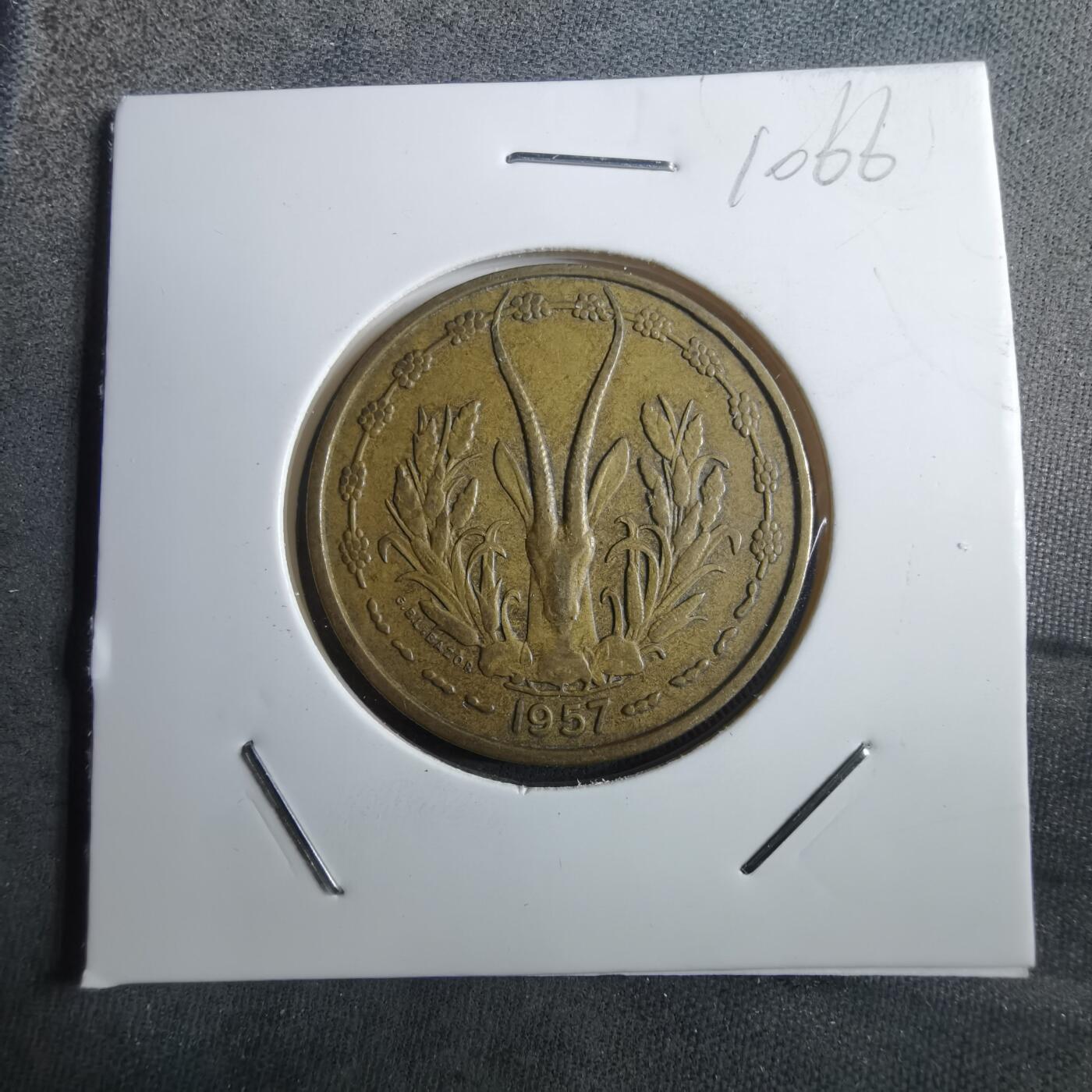 沼泽如烟--第910场 法属多哥1957年25法郎