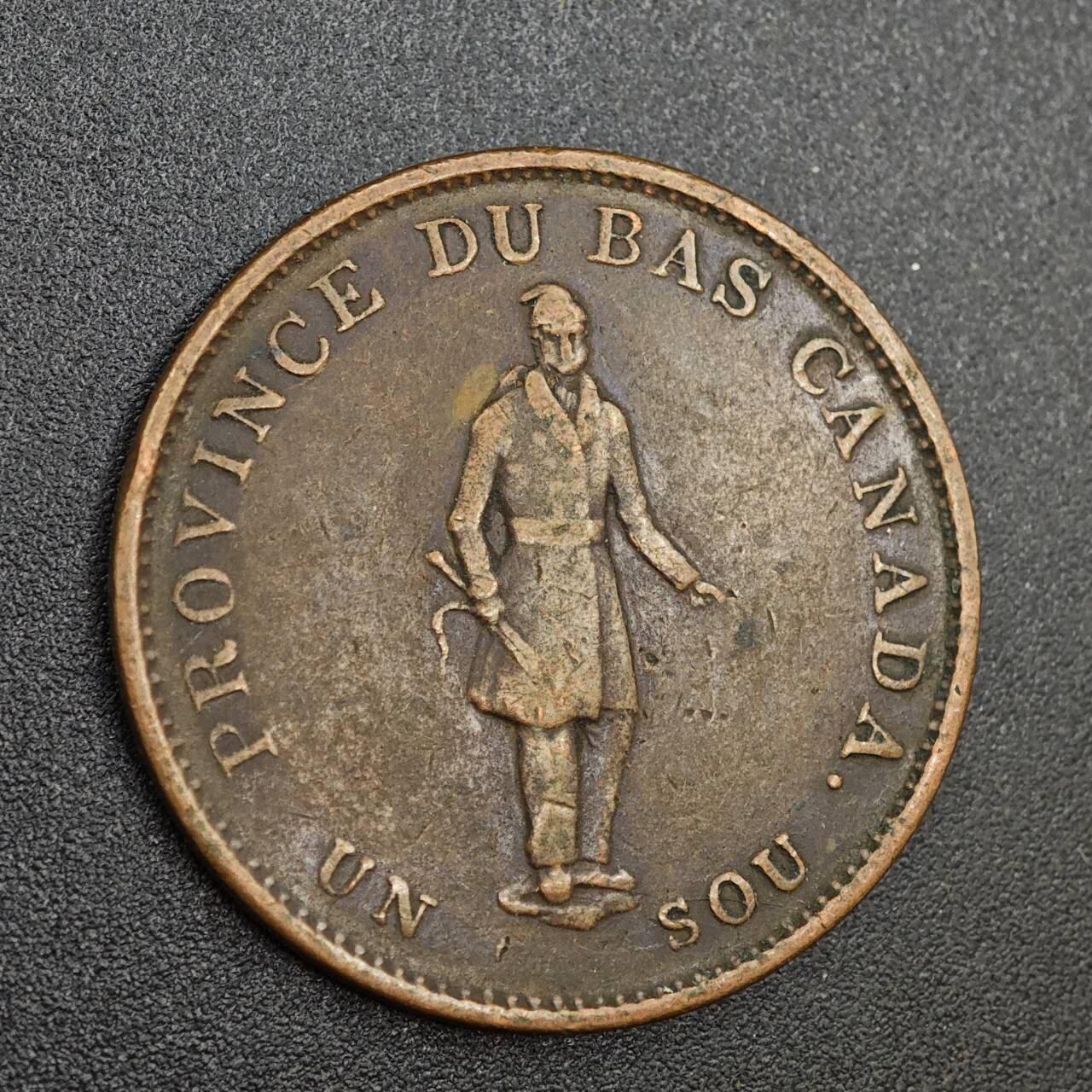 【淘币小摊】实时拍第八百零二拍   散币场   满百包邮可预留二周 每周一统一发货   下加拿大省1837年半便士铜币代币