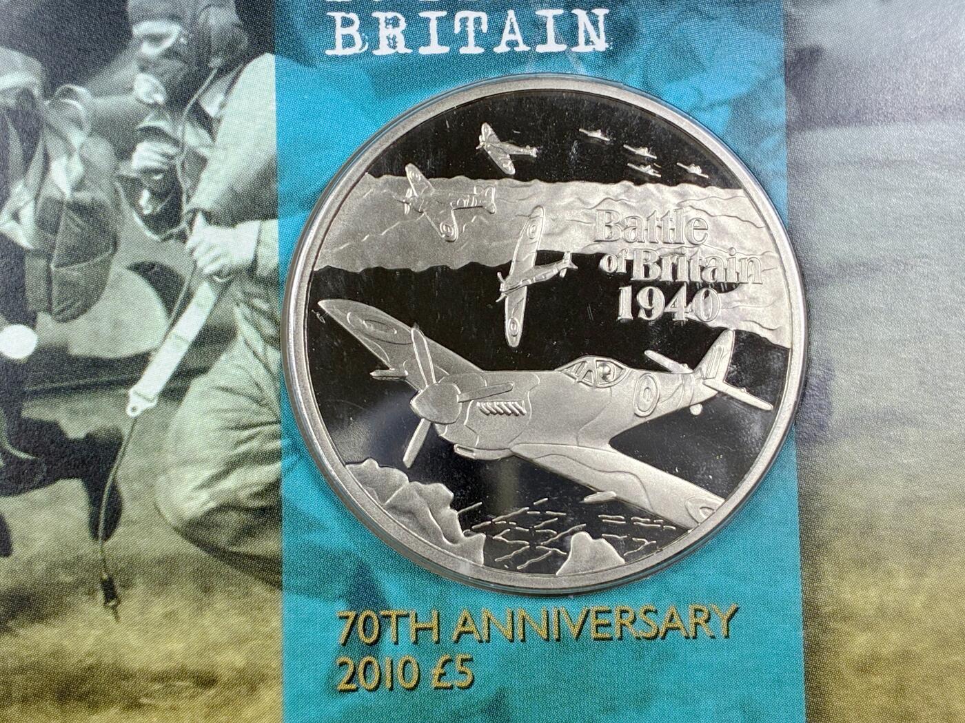 【雨安】【直播拍卖】【世界币章115期-裸币】2025-11-21 周五 19:30 保真 [现代钱币] Great Britain 英国 5镑 2010年 不列颠之战