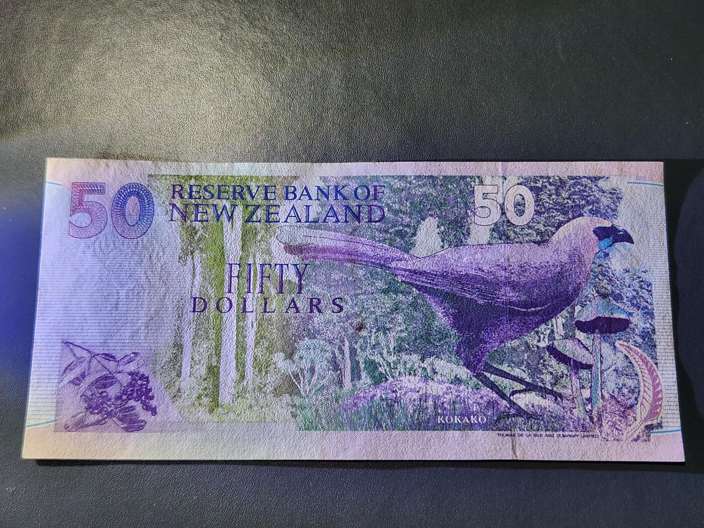 11月23号晚上8点 外国纸币自动截拍第63场 新西兰纸币 50元 极美品