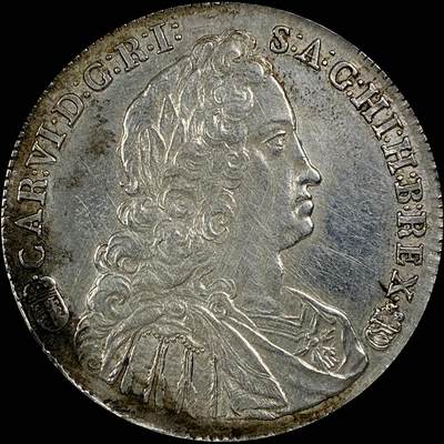 【雨安】【直播拍卖】【世界币章115期-裸币】2025-11-21 周五 19:30 保真 - [裸币各国] Hungary Hungary 匈牙利 1/2泰勒 KM#0313 (1733-1740) 查理六世 1738年