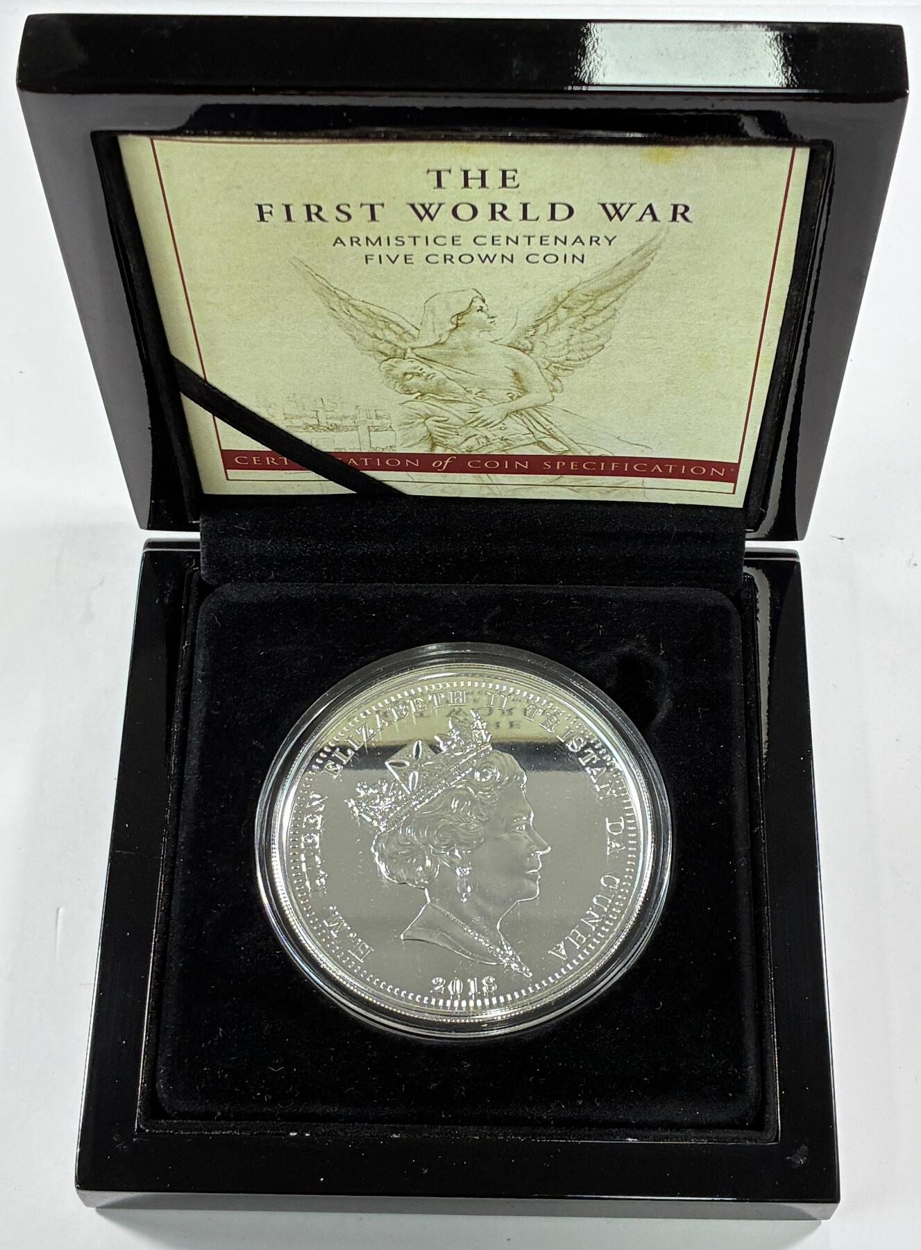 【雨安】【直播拍卖】【世界币章115期-裸币】2025-11-21 周五 19:30 保真 [现代钱币] Tristan da Cunha 特里斯坦-达库尼亚群岛 5克朗 2018年 一战 发行量499