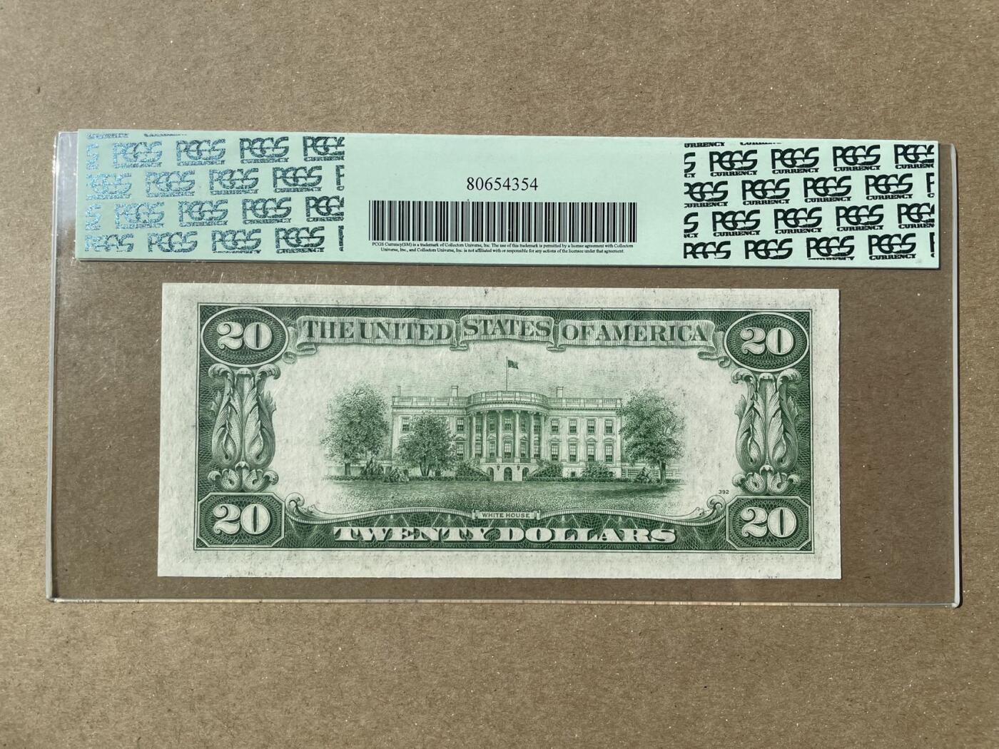 美国1934年A版20元 里士满联储发行 PCGS66EPQ E71325967A