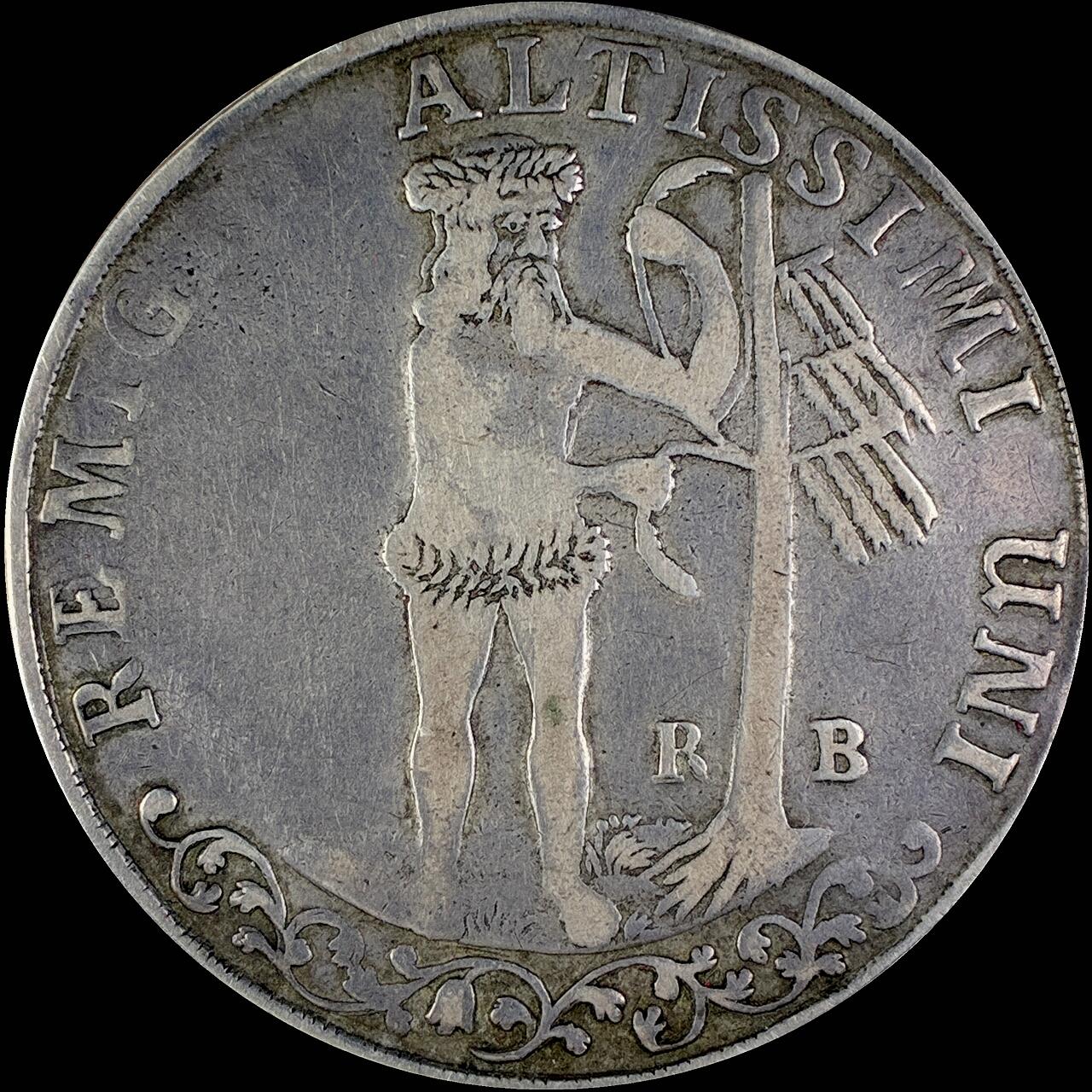 【雨安】【直播拍卖】【世界币章115期-裸币】2025-11-21 周五 19:30 保真 [裸币德国] Germany 德国 德意志 1泰勒 Braunschweig-Wolfenbuttel不伦瑞克 KM#0593 (1691-1699) 野人 1692年