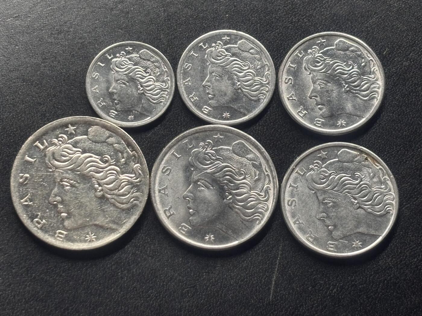 邮泉阁限时拍卖第三十六场 美洲硬币专场（硬币在国外。请付邮费6元。） 巴西1970年代6枚