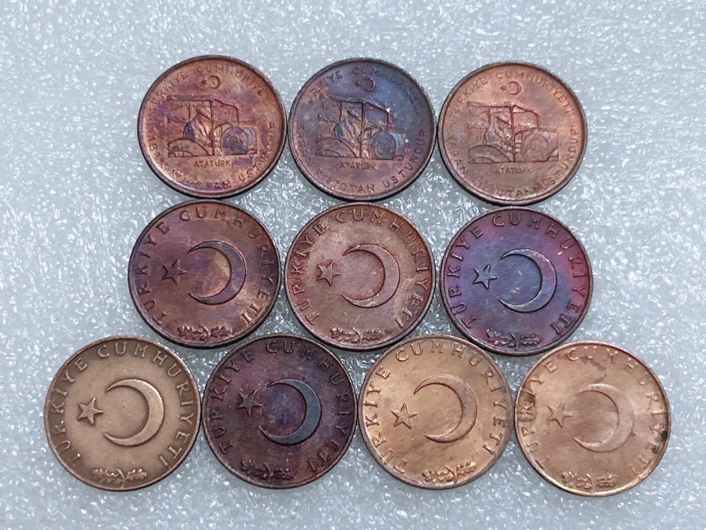 第一海外回流一元起拍收藏 散集专场  第270期 土耳其10库鲁斯铜币 10枚 2个版本