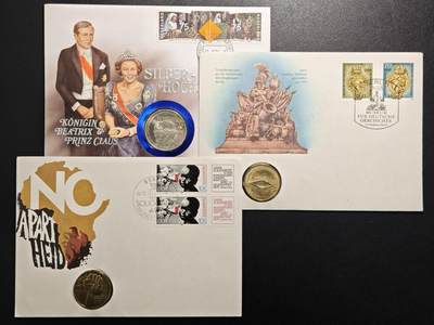 【德藏】世界币章拍卖第154期（拍品征集中~欢迎藏友联系） - 3枚一组 德国及荷兰邮币封 装帧精美