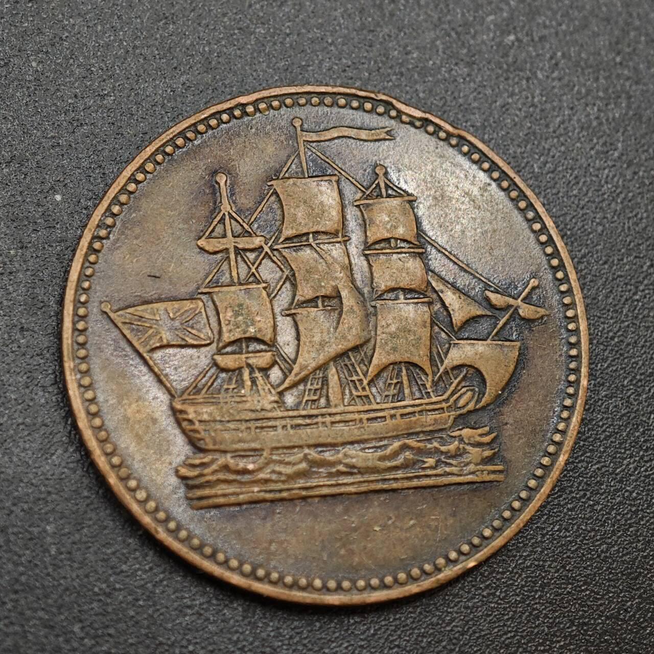 【淘币小摊】实时拍第八百零二拍   散币场   满百包邮可预留二周 每周一统一发货   爱德华王子岛殖民地船运贸易一分铜币代币