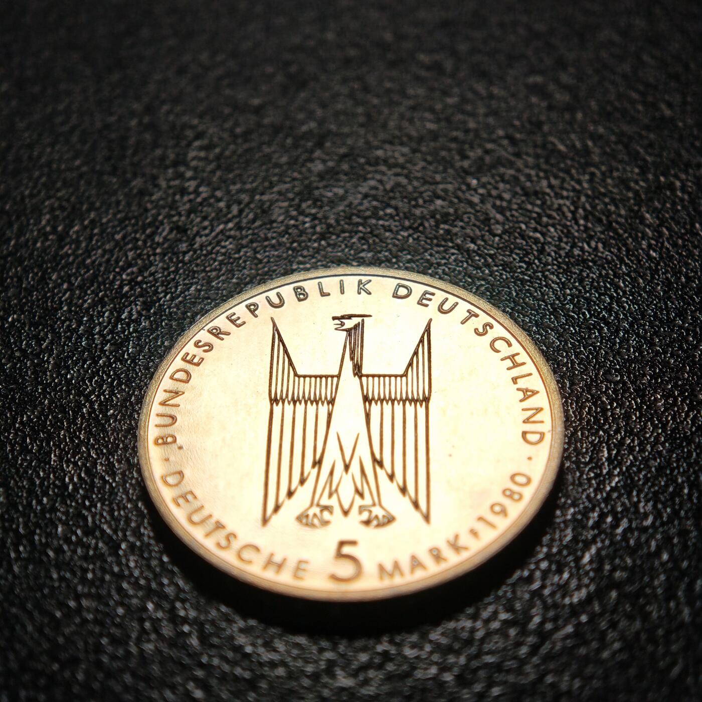 【德藏】世界币章拍卖第154期（拍品征集中~欢迎藏友联系） 1980年 德国科隆大教堂竣工100周年5马克纪念镍币 直径约：28.9mm；重约：10g