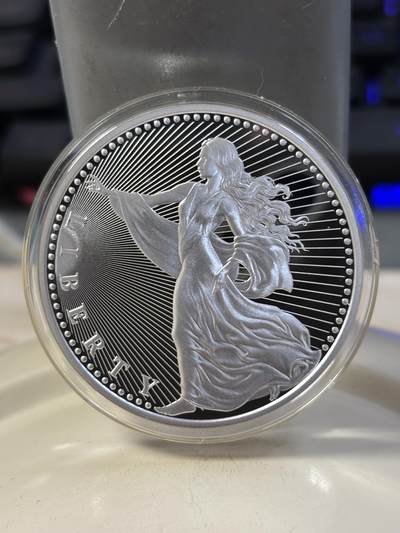 第182期拍卖 - 美国2022年加密货币女神神兽1盎司精制纪念银币，999银，发行1000枚， 有小白点