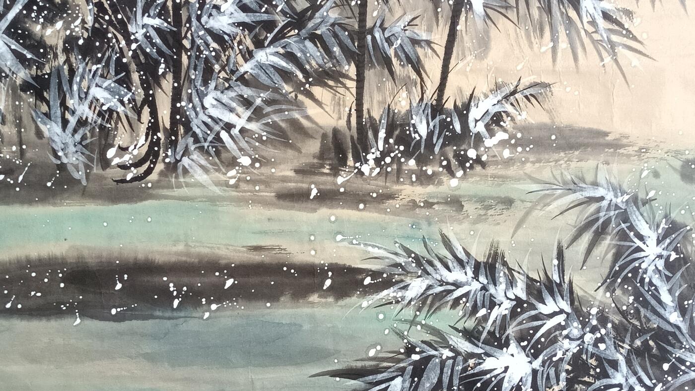 6、魏如画国画《琴鹤清音》137×69