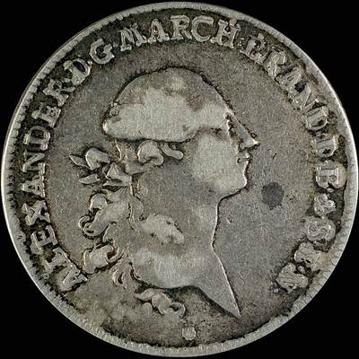 【雨安】【直播拍卖】【世界币章115期-裸币】2025-11-21 周五 19:30 保真 - [裸币德国] Germany 德国 德意志 1泰勒 Brandenburg-Ansbach勃兰登堡-安斯巴赫 KM#0248.1 1769年G//S-WK 少见大泰勒