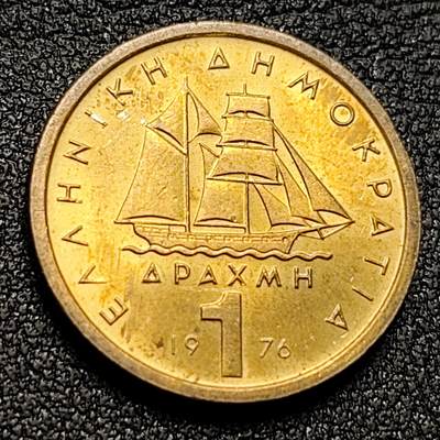 泉币菌-第134场-精品福利场 - 原铜光 希腊1德拉克马 康斯坦丁21mm