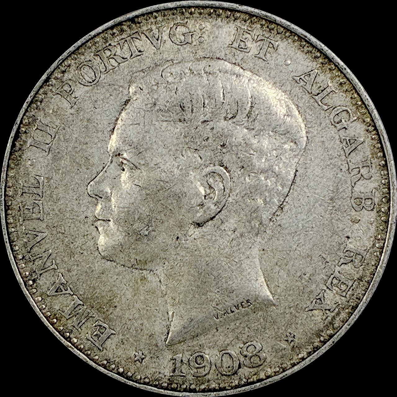 【雨安】【直播拍卖】【世界币章115期-裸币】2025-11-21 周五 19:30 保真 [裸币各国] Portugal 葡萄牙 500瑞斯 1908年 曼努埃尔二世