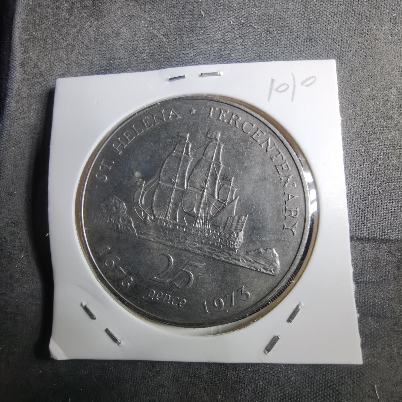 沼泽如烟--第910场 圣赫勒拿1973年25便士纪念币