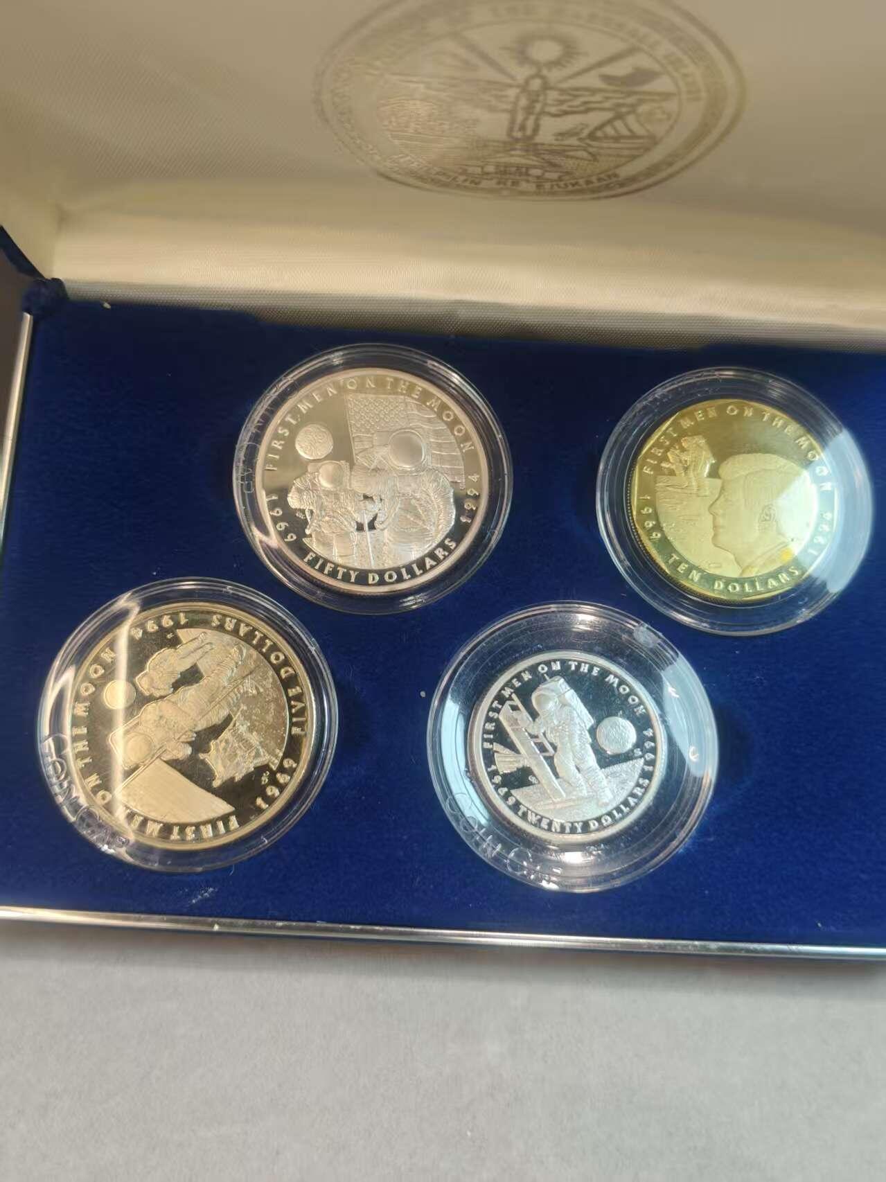 G&W世界散币，银币处理专场（第37场） 马绍尔1994年4枚套  1铜1镍2银  阿波罗登月25周年