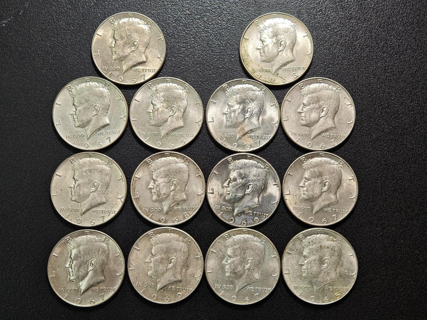 【德藏】世界币章拍卖第154期（拍品征集中~欢迎藏友联系） 15枚一组 美国50分银币 直径约：30.5mm/枚；重约：11.3g/枚