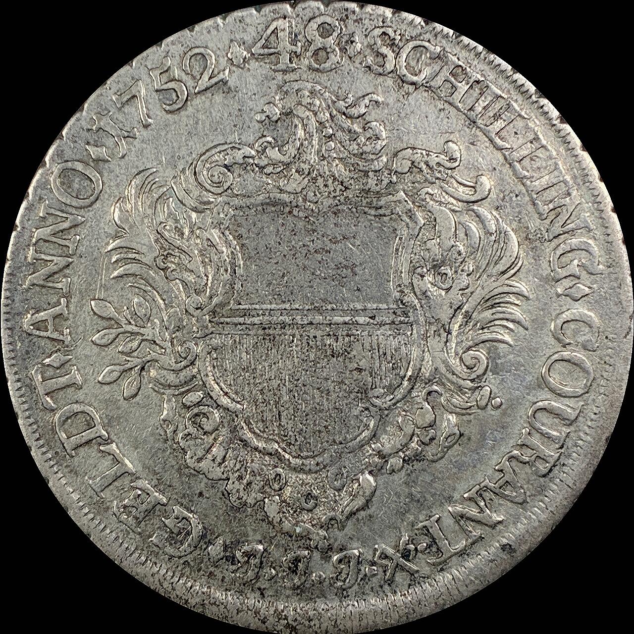 【雨安】【直播拍卖】【世界币章115期-裸币】2025-11-21 周五 19:30 保真 [裸币德国] Germany 德国 德意志 Lubeck吕贝克 48先令 1752年