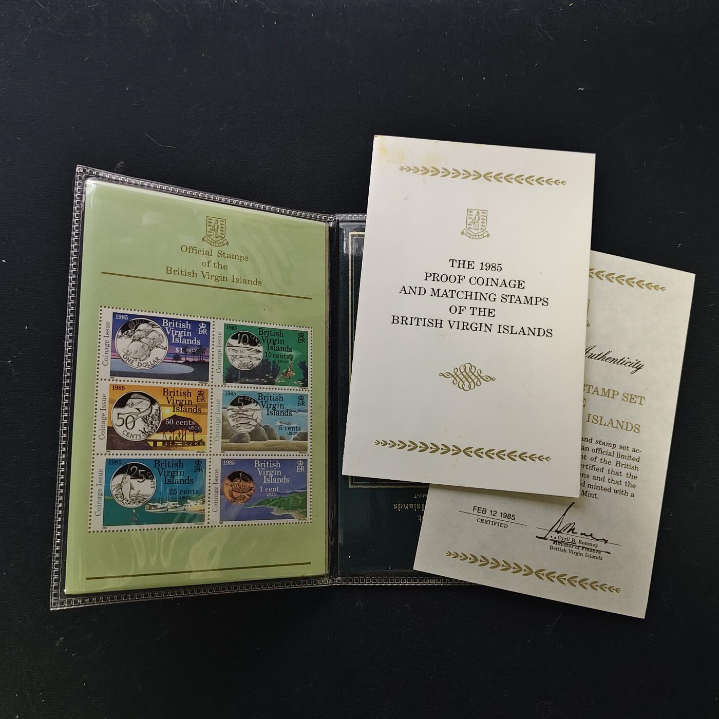 【全场包邮】纯粹捡漏拍479场（免费代拍第16场） 英属维尔京群岛1985年海洋动物版官方精制套币-盒证全