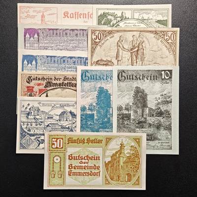 【德藏】世界币章拍卖第154期（拍品征集中~欢迎藏友联系） - 10张一组 德国紧急时期纸币