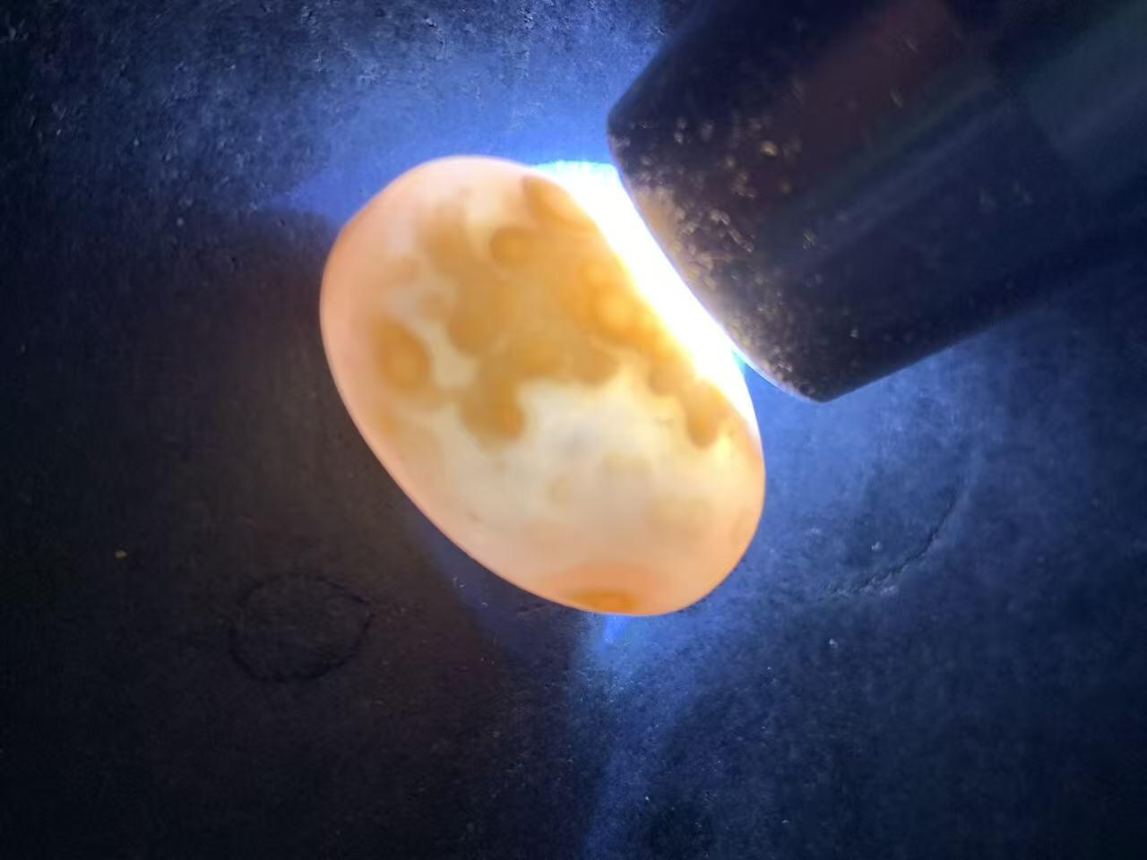 精美冰粉冻料天眼纹战国红玛瑙随形桶珠一颗