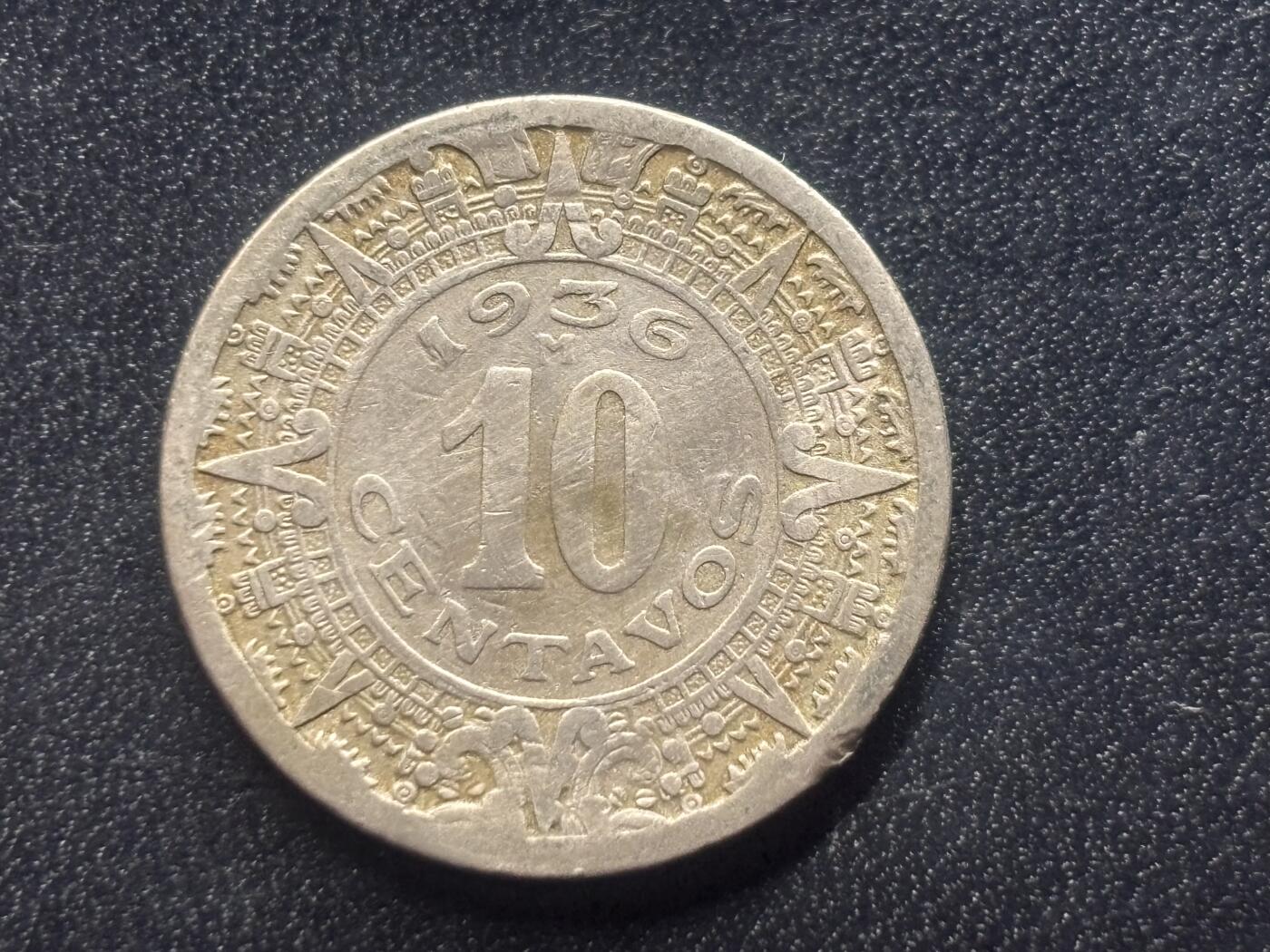 邮泉阁限时拍卖第三十六场 美洲硬币专场（硬币在国外。请付邮费6元。） 墨西哥1936年10分